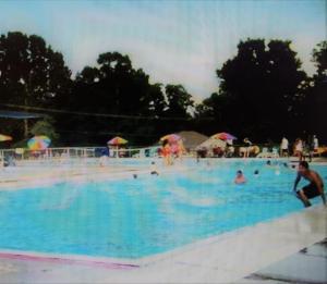 un groupe de personnes dans une piscine dans l'établissement Mystic Dream, à Hot Springs
