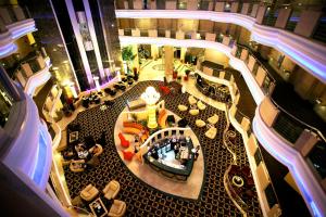 an overhead view of a lobby of a hotel at Eser Premium Hotel & Spa in Buyukcekmece