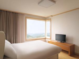 TV a/nebo společenská místnost v ubytování Gyeongju Mauna Ocean Resort