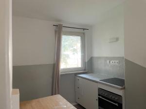 a kitchen with a sink and a window at Möblierte Unterkunft im EFH mit Parkmöglichkeiten in Neulußheim +2 photos