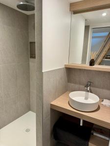 Koupelna v ubytování Grand appartement rénové de 110m2 aux Contamines