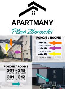 Certifikát, hodnocení, plakát nebo jiný dokument vystavený v ubytování Apartmány Plzeň Zborovská 22 a