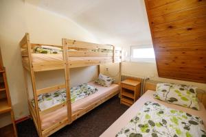 Postel nebo postele na pokoji v ubytování Dvorská Bouda