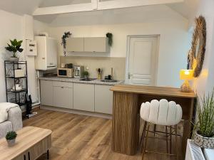 Kuchyň nebo kuchyňský kout v ubytování Appartement cosy le Daunou