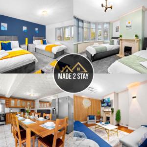 Ένα ή περισσότερα κρεβάτια σε δωμάτιο στο Modern 18 Guest Large Home in Solihull - Near NEC, JLR, HS2 and BHX