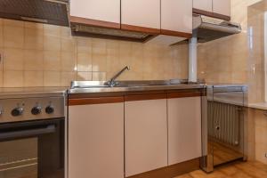 una cocina con fregadero y estufa en Appartamento Alessandra 204, en Vigo di Fassa 12 fotos más