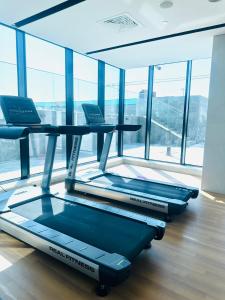Fitness centrum a/nebo fitness zařízení v ubytování Studio for a Relaxing Stay