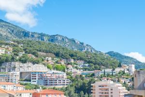 a view of a city with a mountain at Sublime 3P à la frontière de Monaco in Beausoleil