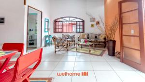 Χώρος καθιστικού στο Espaço incrível à 7 minutos a pé da praia em Itanhaém