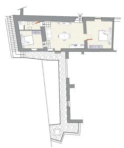 Majutuskoha Charming apartment in Loro Ciuffenna, 110 m² with Shared Pool. korruse plaan