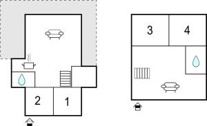 Půdorys ubytování 4 Bedroom Beautiful Home In Nord-Torpa