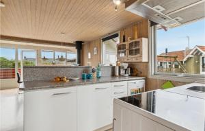 Kuchyň nebo kuchyňský kout v ubytování Holiday Home Auroravej Hvide Sande Vi