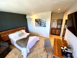 Postel nebo postele na pokoji v ubytování HOTEL MINA REAL MATEHUALA