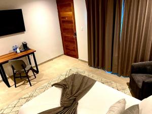 TV a/nebo společenská místnost v ubytování HOTEL MINA REAL MATEHUALA