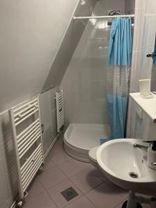 ヤホリナにあるApartmani vila Elenaのトイレと洗面台のあるバスルーム