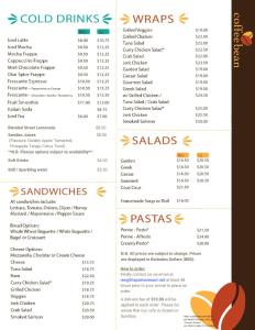 a rendering of the menu for the restaurant at The Palms Resort in Saint James