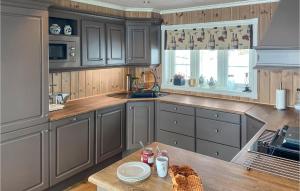 Η κουζίνα ή μικρή κουζίνα στο Beautiful Home In Flå With Sauna
