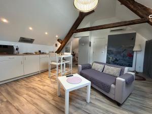 a living room with a couch and a table at L'Ours de Colmar bis in Colmar