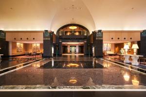a large lobby with a large hall with a large floor at THE GLOBAL VIEW Nagasaki in Nagasaki
