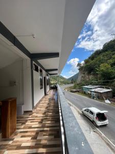 a car parked on the side of a road at Kalden Homestay in Dirang Dzong