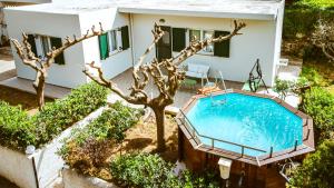 an overhead view of a house with a swimming pool at Elafonisi - Cretan Serenity - Private Pool in Elafonisi