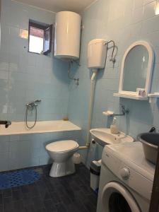 a bathroom with a toilet and a sink at Prestige in Podgorica +14 photos