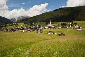 ein kleines Dorf auf einem grünen Rasen in der Unterkunft Erlebenswert Bauernhof Gruber in Sankt Lorenzen im Lesachtal