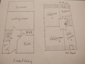 a drawing of the floor plan of a house at FroschKönig in Norden +55 photos