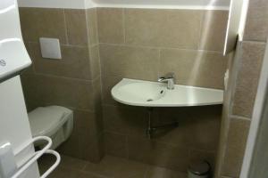 ein Badezimmer mit Waschbecken und Toilette in der Unterkunft La Lanterne in Corps-Nuds + 11 Fotos