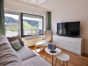 TV a/nebo společenská místnost v ubytování Appartement HappyNest*** mit Hallenbad