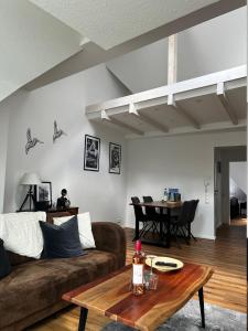 Posezení v ubytování Ferienwohnung Seeloft