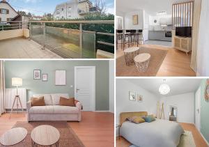 Un pat sau paturi într-o cameră la T2 Cosy à Fegersheim avec balcon & parking privé