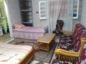 a living room with a bed and a chair at ادفو35 كامب شيزار دور ثالث in Alexandria