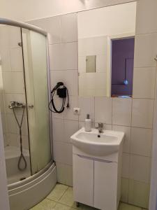 Koupelna v ubytování Hotel Ludza