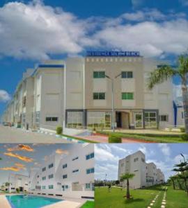 Pont BlondinにあるAppartement, Salam Beachの前にプールがある建物