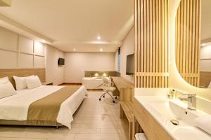 Ένα ή περισσότερα κρεβάτια σε δωμάτιο στο Hotel Dix