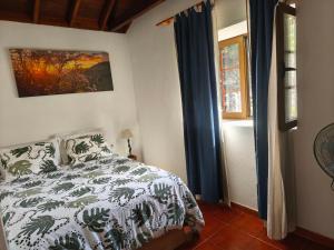 Un dormitorio con una cama y una ventana en La Finca De Victoria Alojera, en Vallehermoso