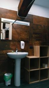 a bathroom with a sink and a mirror at ATTIKO 53 Boutique Rooms in Verona