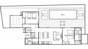 Majutuskoha Ahman Suite Villa Sumuide korruse plaan