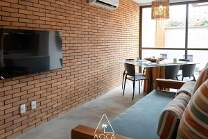 TV a/nebo společenská místnost v ubytování Duplex Completo na Praia de Tatuamunha com Piscina