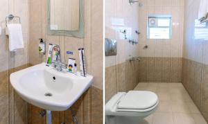 A bathroom at Treebo Regalia Comforts, 15 Mins From Abbey Waterfall