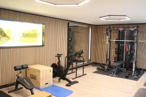 Fitness centrum a/nebo fitness zařízení v ubytování Apartment Panorama + 37 fotografií