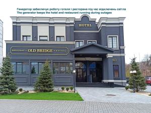 a building with a sign that reads old bridge at Old Bridge in Dnipro