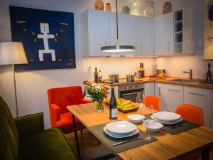 Küche/Küchenzeile in der Unterkunft Swebenhus unnern - Appartement mit Charme