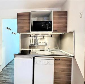 Kuchnia lub aneks kuchenny w obiekcie Résidence Zodiaque - BEAU STUDIO ALCOVE DE 31M² MAE-6794