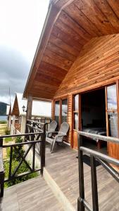 Balkón nebo terasa v ubytování Cabañas villa del sol