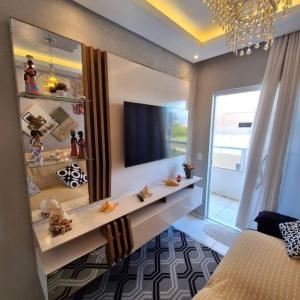 Katil atau katil-katil dalam bilik di Apartamento de Praia - São Francisco do Sul