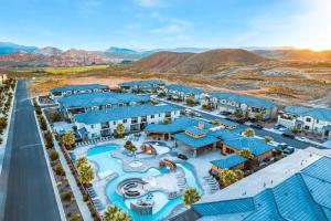 En generel udsigt til bjerge eller udsigt til bjerge taget fra feriehuset