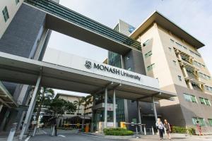 a building with a sign that reads monash university at X - The Nordic - Icon City Petaling Jaya in Sungai Way