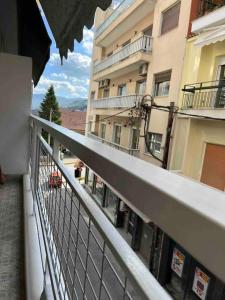 a view from a balcony of a building at Beautiful apartment in the heart of the city in Veria